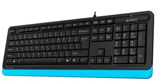 Проводная клавиатура A4Tech FStyler FK 10, черная/синяя цена и информация | Клавиатура с игровой мышью 3GO COMBODRILEW2 USB ES | kaup24.ee