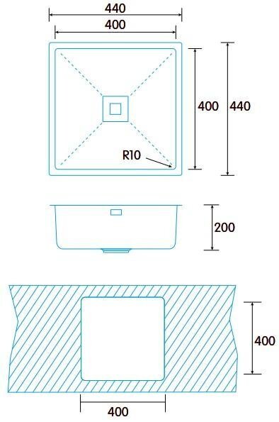 Edesa MAKALU BE 40X40 1C R-10 hind ja info | Köögivalamud | kaup24.ee