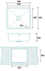 Edesa MAKALU BE 45X40 1C R-10 цена и информация | Раковины на кухню | kaup24.ee