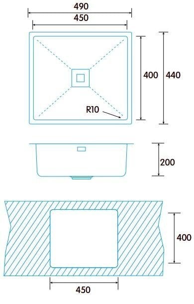 Edesa MAKALU BE 45X40 1C R-10 цена и информация | Köögivalamud | kaup24.ee