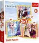 Puslede komplekt Frozen 2 Trefl 3 in 1 цена и информация | Pusled | kaup24.ee