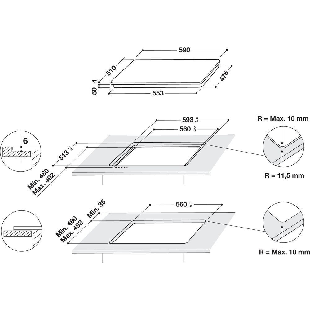 Whirlpool WLB8160NE hind ja info | Pliidiplaadid | kaup24.ee