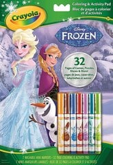 Värvimise komplekt: värvimisraamat Frozen + viltpliiatsid Crayola 7 tk hind ja info | Kunstitarbed, voolimise tarvikud | kaup24.ee