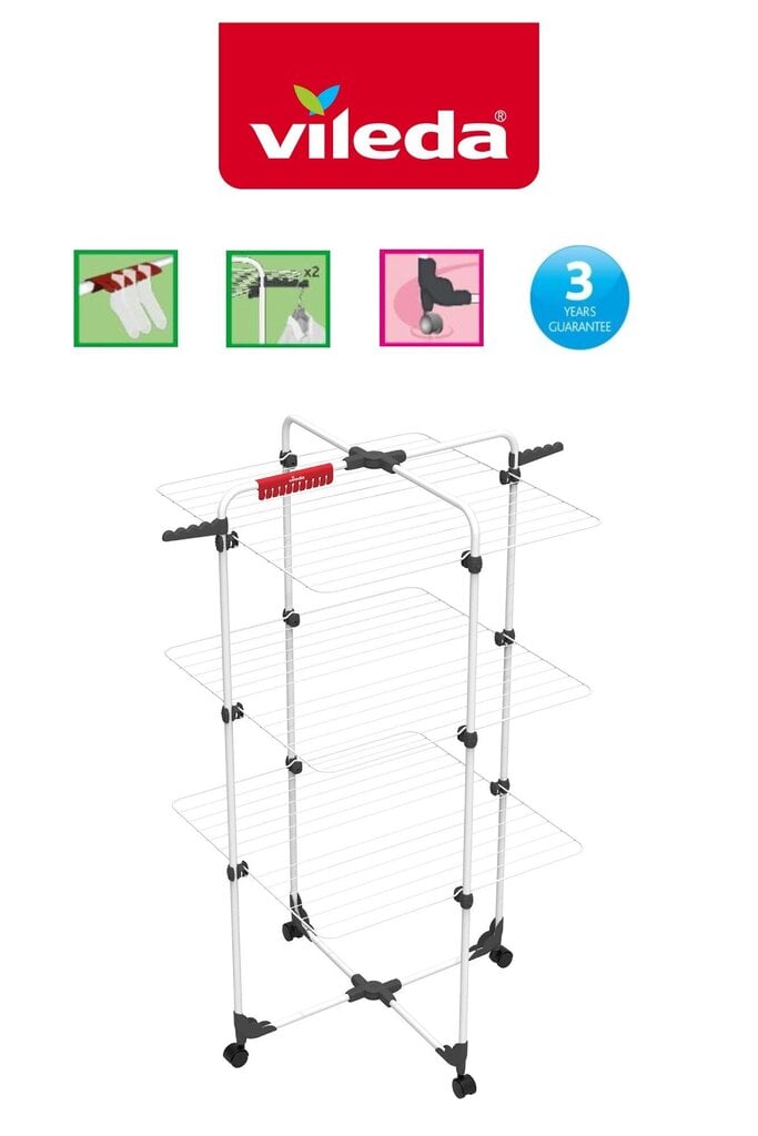 Vileda Mixer 3 pesukuivatusrest hind ja info | Pesukuivatusrestid ja aksessuaarid | kaup24.ee