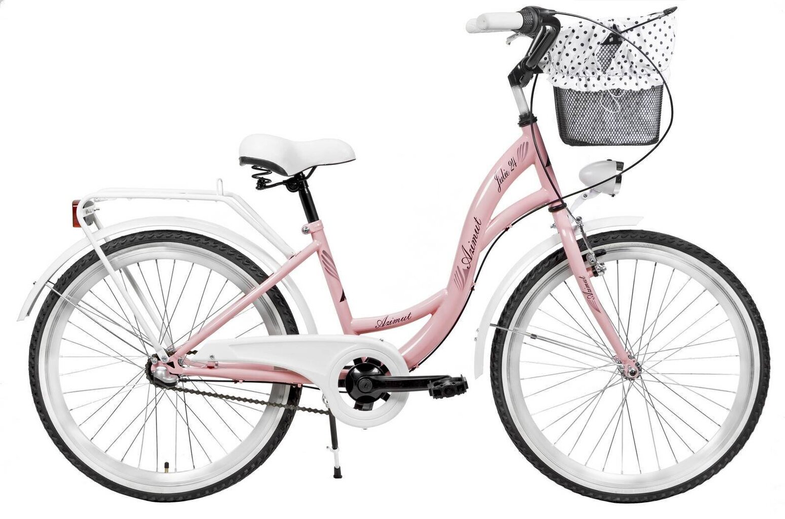 Tüdrukute jalgratas AZIMUT Julie 24" Nexus 3 2020 korviga, roosa/valge hind ja info | Jalgrattad | kaup24.ee