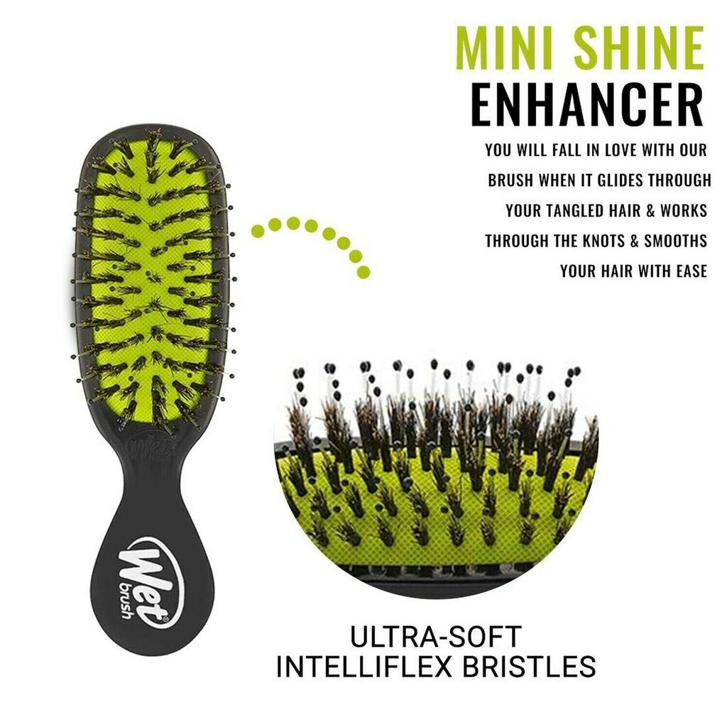 Juuksehari Wet Brush Mini Shine Enhancer, Black hind ja info | Juukseharjad, kammid, juuksuri käärid | kaup24.ee