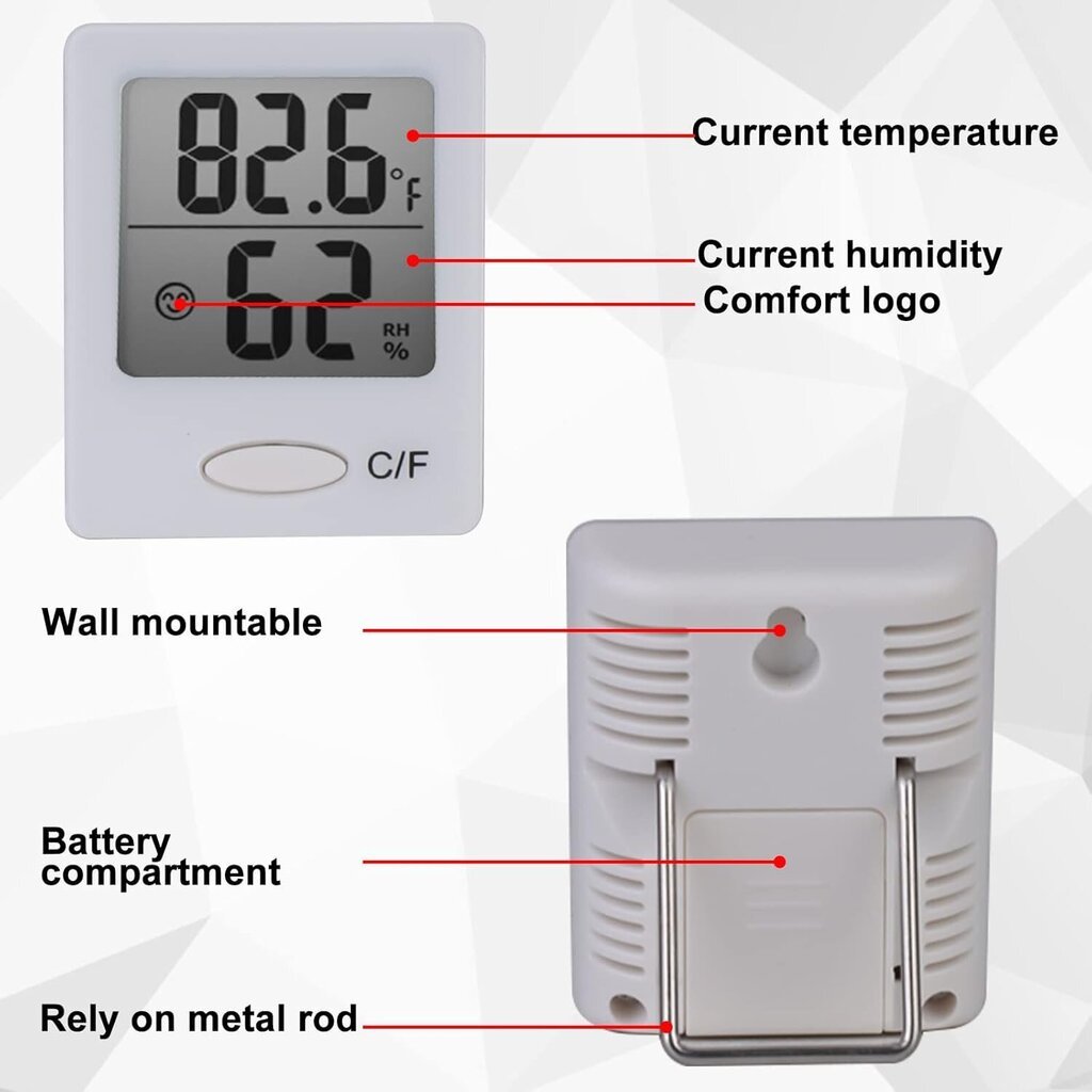 Hügromeetri termomeeter siseruumides, 3 digitaalse termo-hügromeetri temperatuuri ja niiskuse mõõturit koos Smiley indikaatoriga ruumikliima juhtimisruumi õhuseire monitori jaoks, valge hind ja info | Mõõdikud (niiskus, temp, pH, ORP) | kaup24.ee