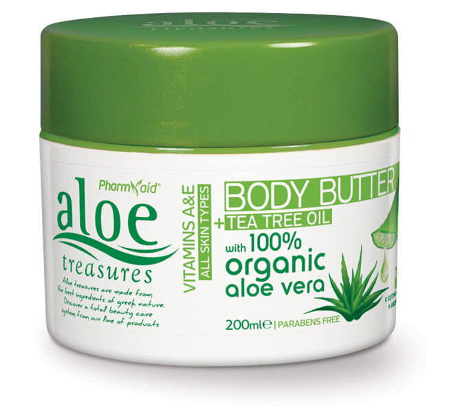 Aloe Treasures Body Butter Aloe+Tea Tree Oil Kreeka kehavõie Aaloe ja Teepuu õliga, 200 ml цена и информация | Kehakreemid, losjoonid | kaup24.ee