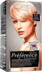 Kauapüsiv juuksevärv L'Oreal Paris Preference, 9.23 Light Rose Gold цена и информация | Краска для волос | kaup24.ee