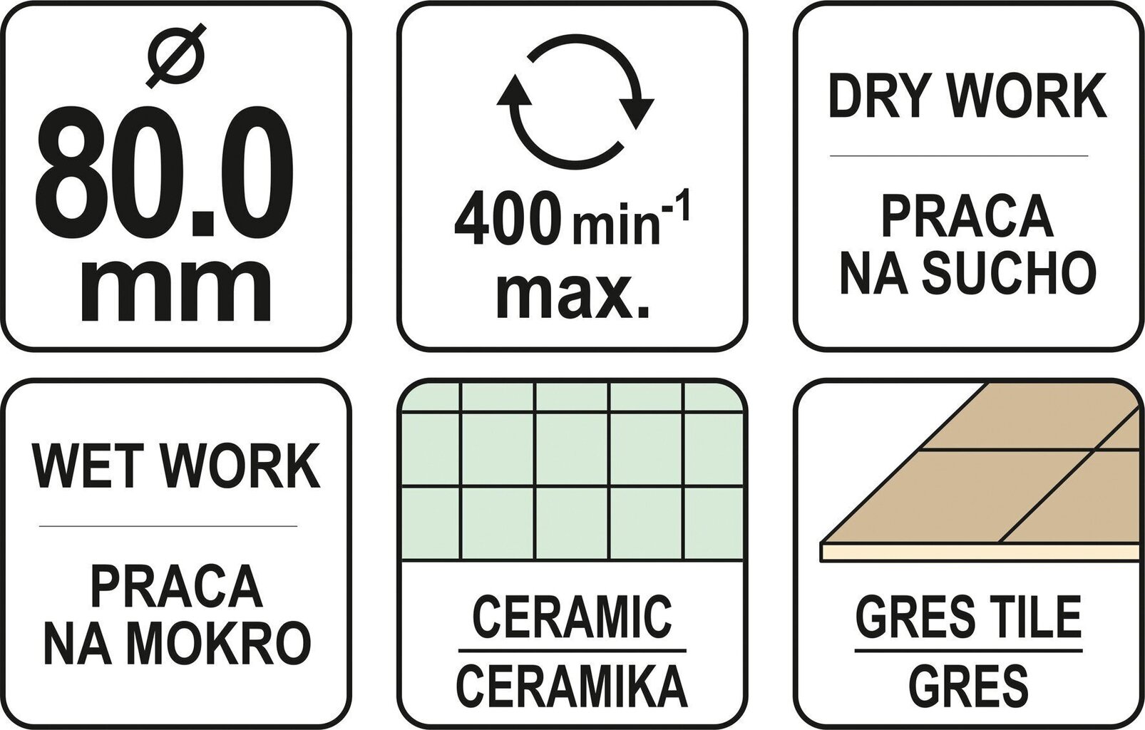 Teemantpuurkroon Yato Ø 80 mm (YT-60434) hind ja info | Käsitööriistad | kaup24.ee