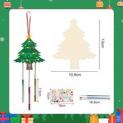 10 komplekti lastele mõeldud tuulekellakomplekti jõulumeisterdamise komplekt 3D jõulupuu tuulekellad lõpetamata puidust jõulupuu kaunistused цена и информация | Рождественские украшения | kaup24.ee