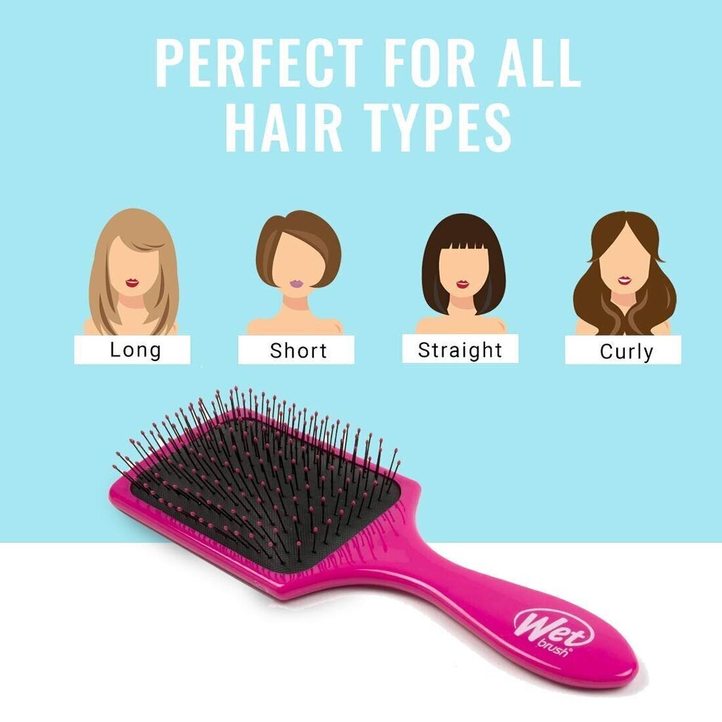 Juuksehari Wet Brush Paddle Detangler, Pink hind ja info | Juukseharjad, kammid, juuksuri käärid | kaup24.ee