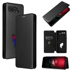 Совместим с Asus Rog Phone 5. Чехол-книжка премиум-класса с узором из углеродного волокна и магнитным замком для держателя карт. цена и информация | Чехлы для телефонов | kaup24.ee