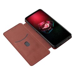 Совместим с Asus Rog Phone 5. Чехол-книжка премиум-класса с узором из углеродного волокна и магнитным замком для держателя карт. цена и информация | Чехлы для телефонов | kaup24.ee