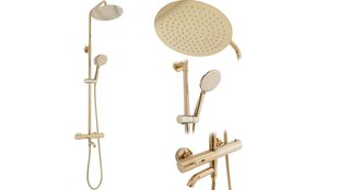 Duši- ja vannisüsteem termostaadiga REA Lungo, light gold hind ja info | Komplektid ja dušipaneelid | kaup24.ee