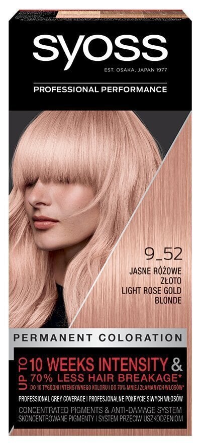 Syoss Color juuksevärv 9-52 HELEROOSA KULDNE BLOND цена и информация | Juuksevärvid | kaup24.ee