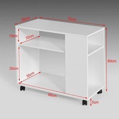 Столик на колесах SoBuy FBT34-W, белый цена и информация | Журнальные столики | kaup24.ee