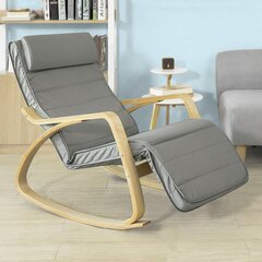 Кресло-качалка SoBuy FST16-DG, серое/коричневое цена и информация | Кресла в гостиную | kaup24.ee