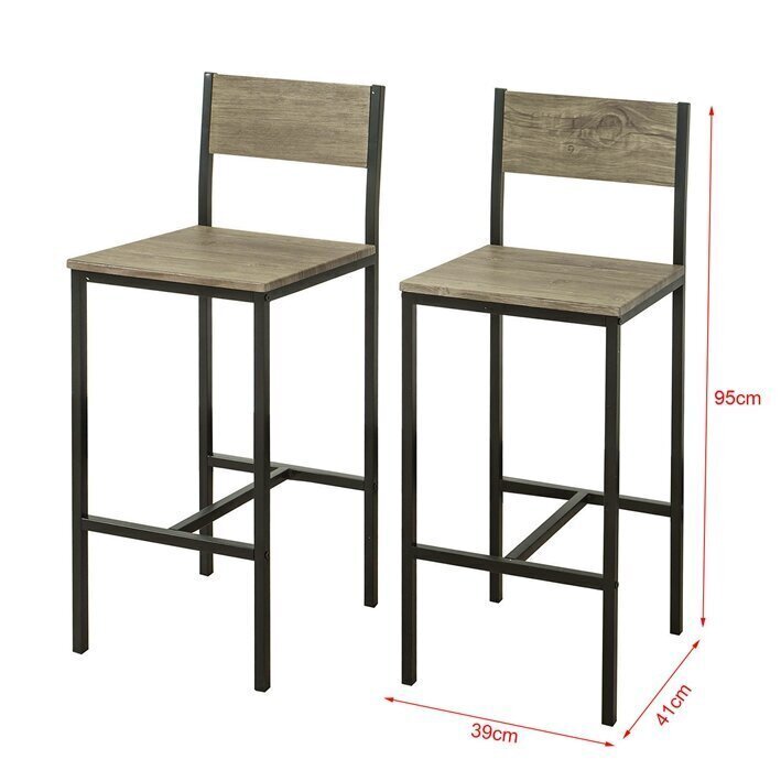 Kahe tooli komplekt SoBuy FST53, pruun/must цена и информация | Söögitoolid, baaritoolid | kaup24.ee