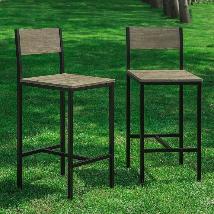 Kahe tooli komplekt SoBuy FST53, pruun/must hind ja info | Söögilaua toolid, köögitoolid | kaup24.ee
