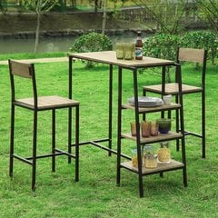 Комплект для столовой SoBuy OGT16-N, коричневый/черный цена и информация | Комплекты мебели для столовой | kaup24.ee