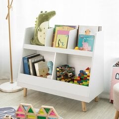 Raamaturiiul SoBuy KMB19-W, valge цена и информация | Полки для книг и игрушек | kaup24.ee