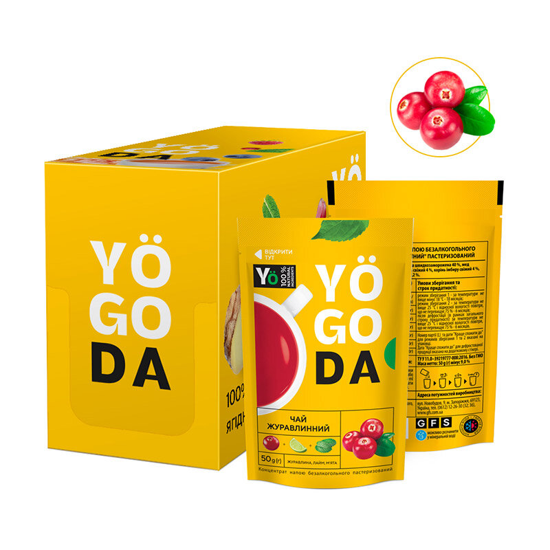 Yogoda jõhvikatee, 12 x 50g цена и информация | Tee | kaup24.ee