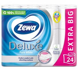 Туалетная бумага ZEWA Deluxe Pure White, 3 слоя, 24 рулона цена и информация | Туалетная бумага, бумажные полотенца | kaup24.ee