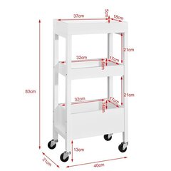 Кухонный шкаф на колесиках SoBuy FKW49-W, белый цена и информация | Кухонные шкафчики | kaup24.ee