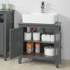 Встраиваемый шкафчик для ванной под раковину SoBuy FRG202-DG, серый цена и информация | Шкафчики для ванной | kaup24.ee
