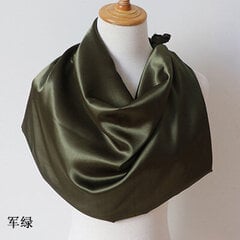 (90x90cmArmy Green)90*90cm Massiivne kaelasall naistele Bandana peasallid Naiste kandilised sallid ümbrised Moodsa rätik siidist juuksesallid naistele цена и информация | Женские шарфы, платки | kaup24.ee