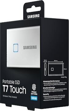 Väline kõvaketas Samsung T7 Touch 1TB USB 3.2 Write speed 1000 MBytes/sec Read speed 1050 MBytes/sec MU-PC1T0S/WW hind ja info | Välised kõvakettad (SSD, HDD) | kaup24.ee