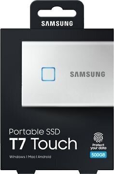 Väline kõvaketas Samsung T7 Touch 1TB USB 3.2 Write speed 1000 MBytes/sec Read speed 1050 MBytes/sec MU-PC1T0S/WW цена и информация | Välised kõvakettad (SSD, HDD) | kaup24.ee