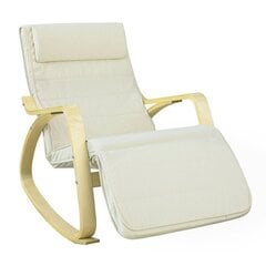 Кресло-качалка SoBuy FST16-W, кремовое/коричневое цена и информация | Кресла в гостиную | kaup24.ee