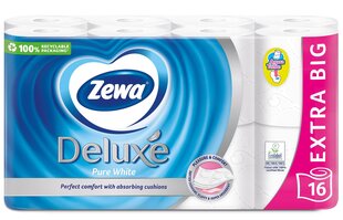 Туалетная бумага ZEWA Deluxe Pure White, 3 слоя, 16 рулонов цена и информация | Туалетная бумага, бумажные полотенца | kaup24.ee