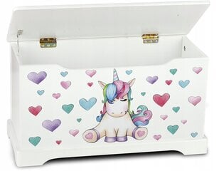 Ящик для игрушек Leomark Unicorn, белый 59 x 26 x 32 cm цена и информация | Детские комоды | kaup24.ee