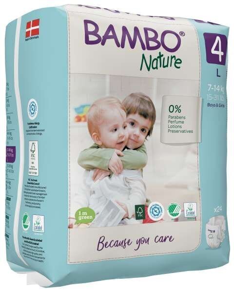 Orgaanilised mähkmed BAMBO NATURE 4 (7-14 kg), 24 tk цена и информация | Mähkmed | kaup24.ee