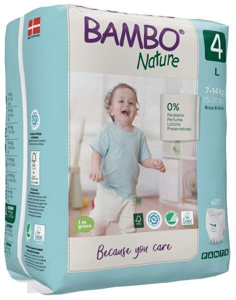 Orgaanilised püksmähkmed BAMBO NATURE 4 (7-14 kg), 20 tk цена и информация | Mähkmed | kaup24.ee