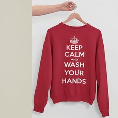 Свитер "Keep Calm Wash Your Hands", красный цена и информация | Оригинальные свитеры | kaup24.ee