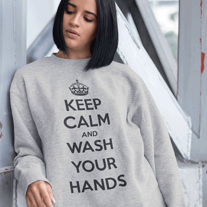 Džemper "Keep Calm Wash Your Hands", hall цена и информация | Originaalsed pusad | kaup24.ee