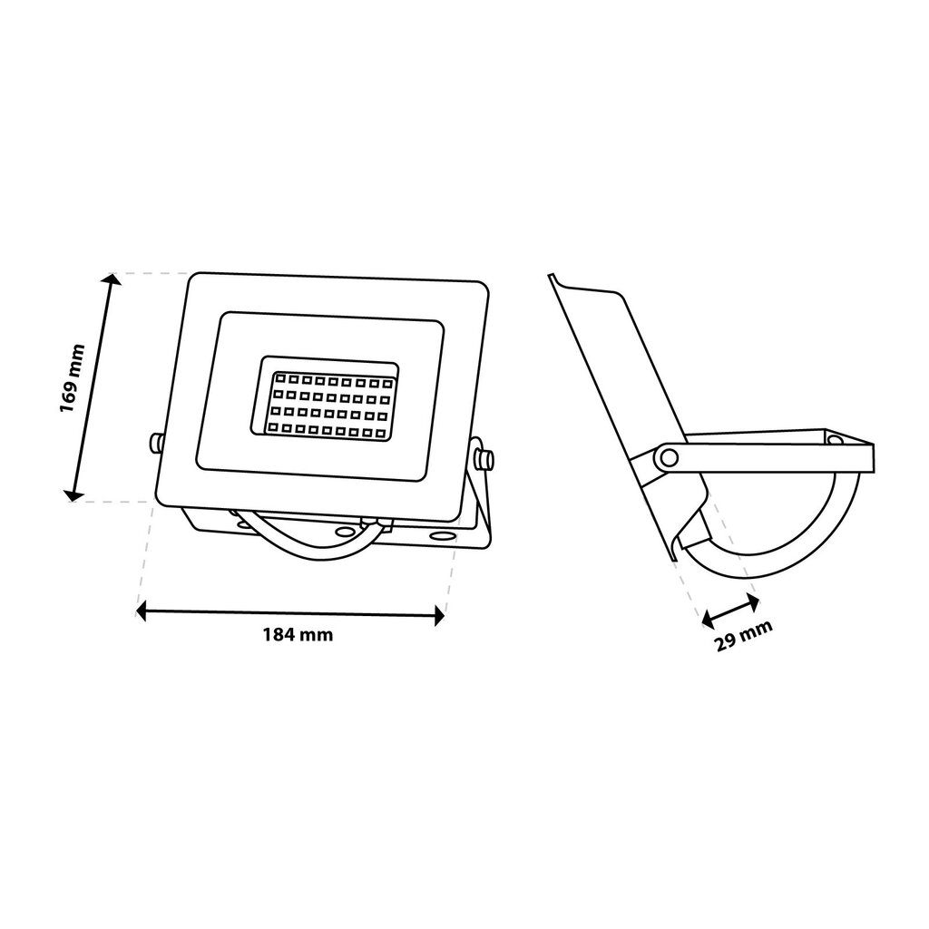 LED-valgusti ZUNA2 50W 4500lm 6500K IP65 must LUMILED цена и информация | Aia- ja õuevalgustid | kaup24.ee