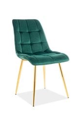 Комплект из 4 стульев Signal Meble Chic, зеленый/золотистый цена и информация | Стулья для кухни и столовой | kaup24.ee
