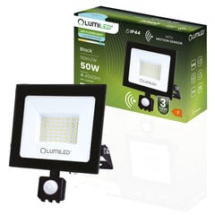 LED-valgusti ZUNA2 50W 4500lm 6500K IP44 must liikumisandur LUMILED hind ja info | Aia- ja õuevalgustid | kaup24.ee