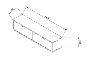 RTV kapp 140 cm rippuv must Aura цена и информация | Тумбы под телевизор | kaup24.ee
