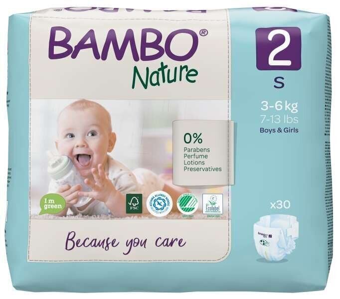 Bambo Nature, suurus 2, 3-6 kg, 30 tk/pakendis. hind ja info | Mähkmed | kaup24.ee