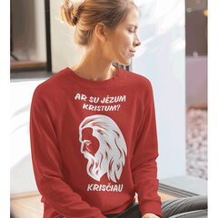 Свитер "Ar su Jėzum kristum?", красный цена и информация | Оригинальные свитеры | kaup24.ee
