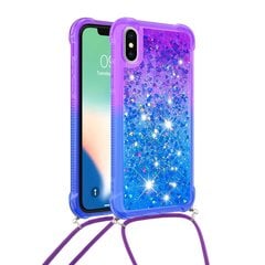 Ühildub iPhone X/Xs ümbrisega Glitter Bling Sparkle Soft TPU kaitseraua kaitseümbrisega - lilla ja sinine hind ja info | Telefoni kaaned, ümbrised | kaup24.ee