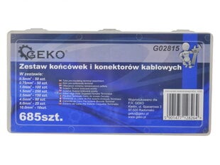 Kaabliotsikute, hülside komplekt 685osa цена и информация | Geko Сантехника, ремонт, вентиляция | kaup24.ee