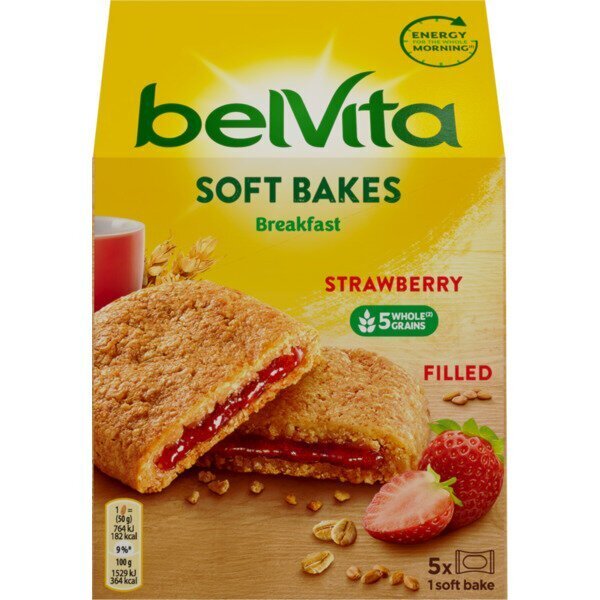 Pehmed küpsised maasikatäidisega BELVITA, 250g цена и информация | Maiustused | kaup24.ee