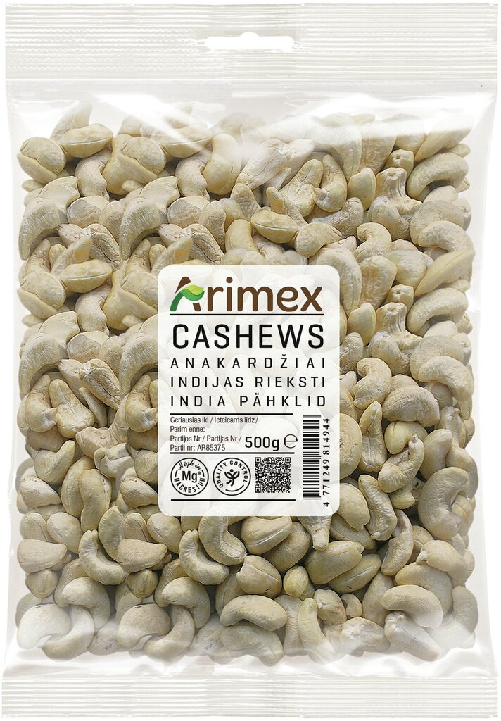 India pähklid ARIMEX, 500 g hind ja info | Pähklid, seemned, kuivatatud puuviljad | kaup24.ee